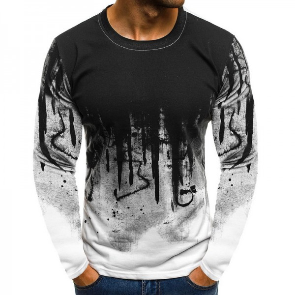 Tee Top Male Long Sleeve Fitness T shirts Men Printed Camouflage Male T-shirts