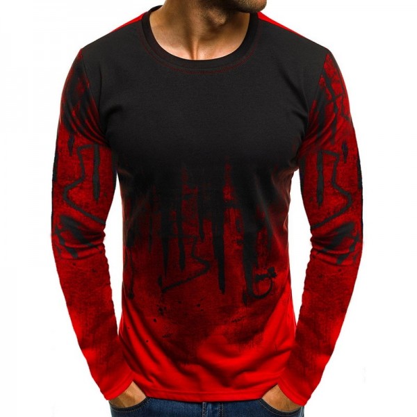 Tee Top Male Long Sleeve Fitness T shirts Men Printed Camouflage Male T-shirts