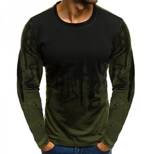 Tee Top Male Long Sleeve Fitness T shirts Men Printed Camouflage Male T-shirts