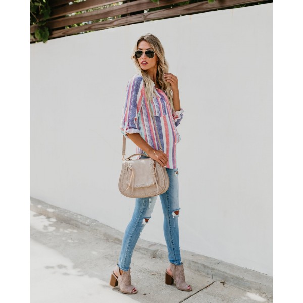 Fashion Womens Long Sleeve Harajuku Shirt Colours Rainbow Striped Blouse Casual Summer vintage Fashion Womens Long Sleeve Harajuku Shirt Colours Rainbow Striped Blouse Casual Summer vintage