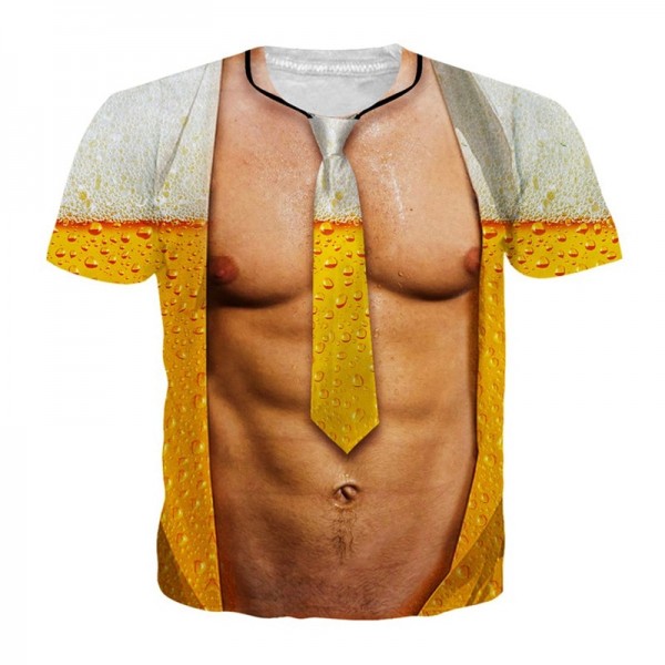 T Shirt Men  Funny Print Short Sleeve T-shirts 