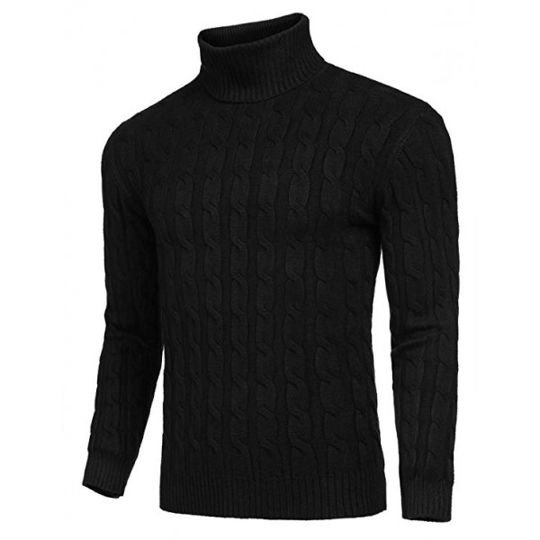Men's Slim Fit Turtleneck Sweater Casual...