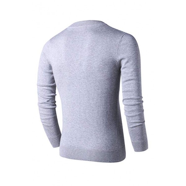Mens Slim Comfortably Knitted Long Sleeve V-Neck Sweaters