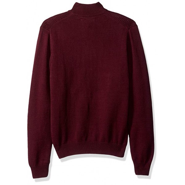 Men's Solid Textured Mock Neck Sweater