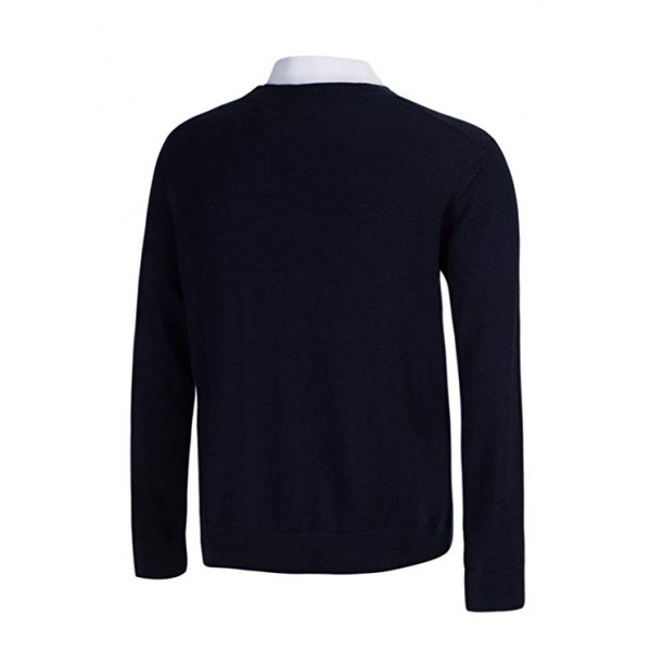 Men's 100% Wool Autumn Winter V-Neck Knitted Jumper Pullover