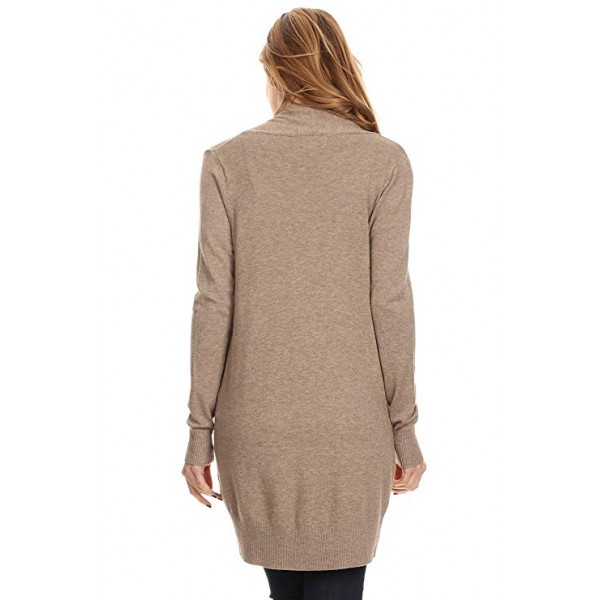 Womens Basic Open Front Knit Cardigan Sweater Top W/Pockets