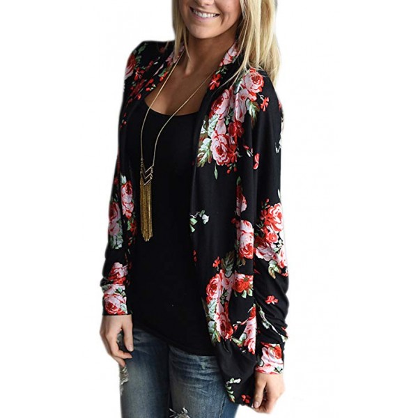 Womens Boho Irregular Long Sleeve Wrap K...