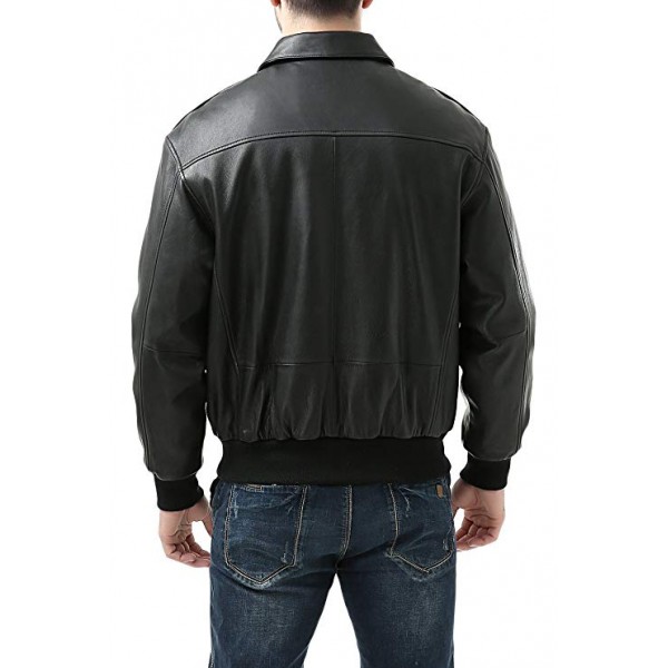 Men's Air Force A-2 Leather Flight Bomber Jacket