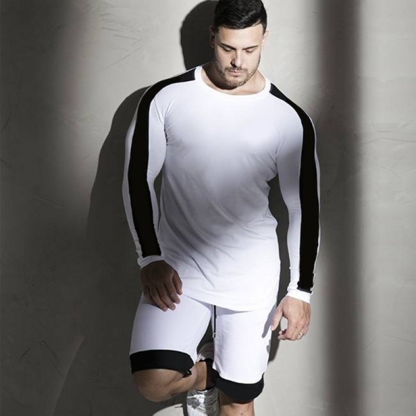 New Fashion High-elasticity Sporting T-shirt Men long Sleeve Fitness T shirt Men's solid gyms Bodybuilding T-shirt Tee New Fashion High-elasticity Sporting T-shirt Men long Sleeve Fitness T shirt Men's solid gyms Bodybuilding T-shirt Tee